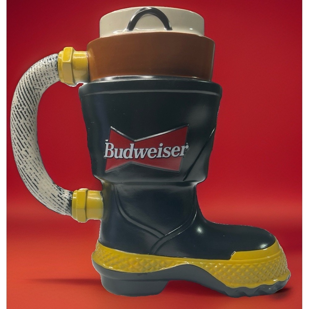 Budweiser Firefighters Boot Beer Stein Mug Fireman Series CS321 1997 J1 EUC